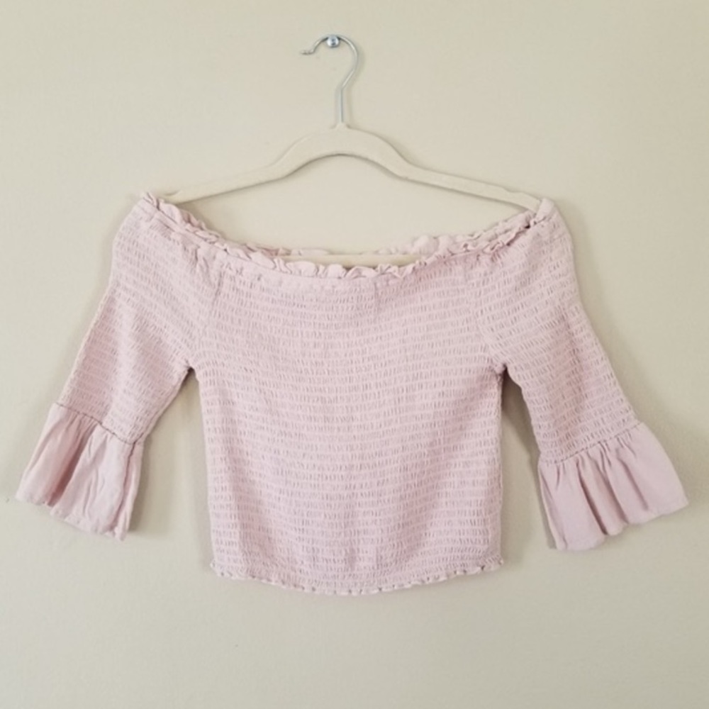 Kendall and Kylie Off the Shoulder Pink Top